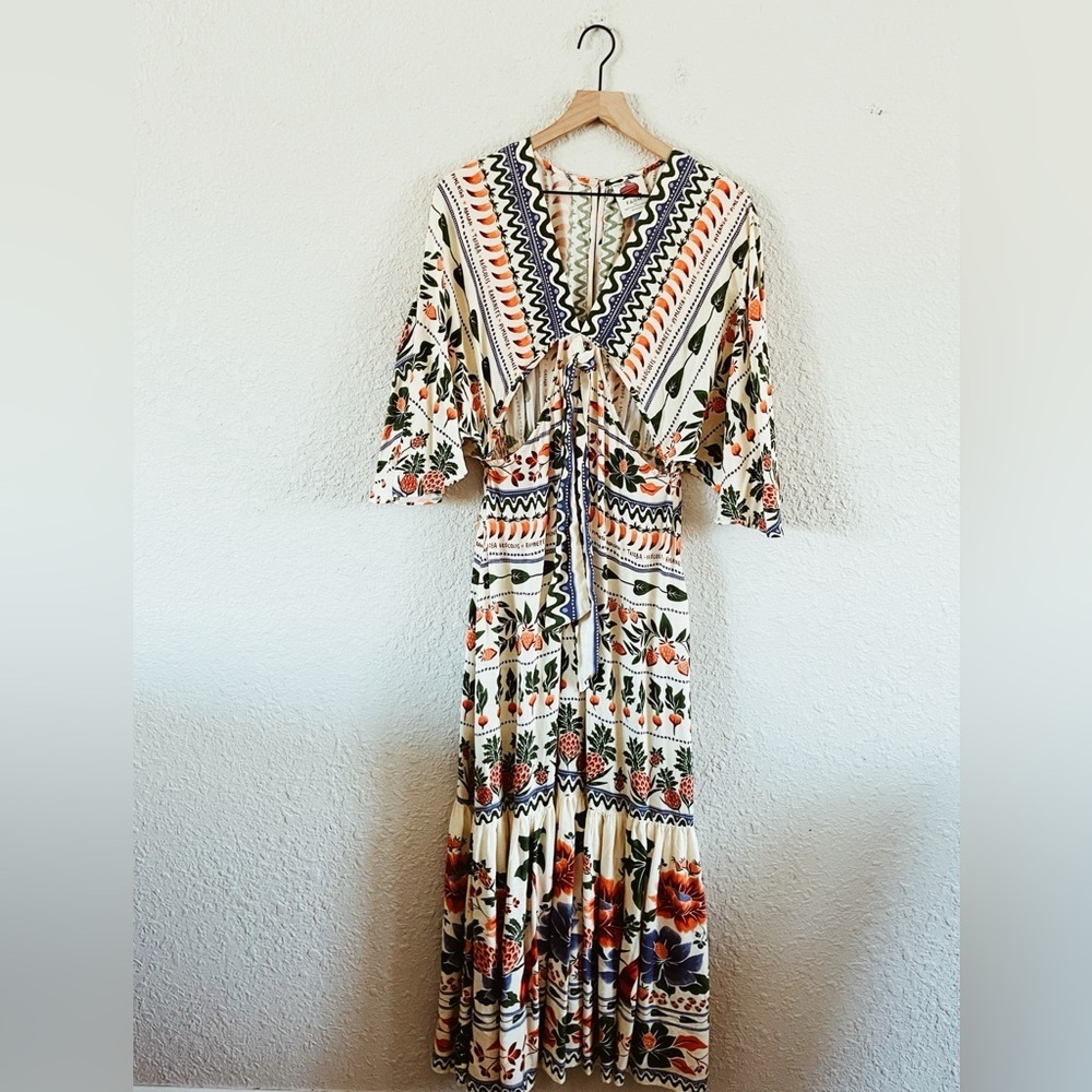 FARM Rio V-Neck Kaftan Maxi Cut-Out Dress
